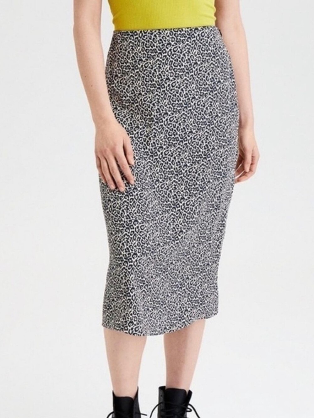 EUC American Eagle Animal Print Slip Midi Skirt